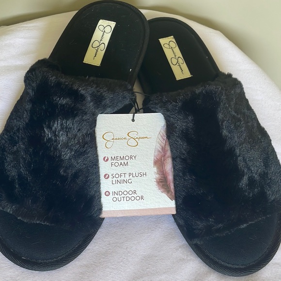 Brand New Jessica Simpson Soft Black XL Slippers - Picture 1 of 6